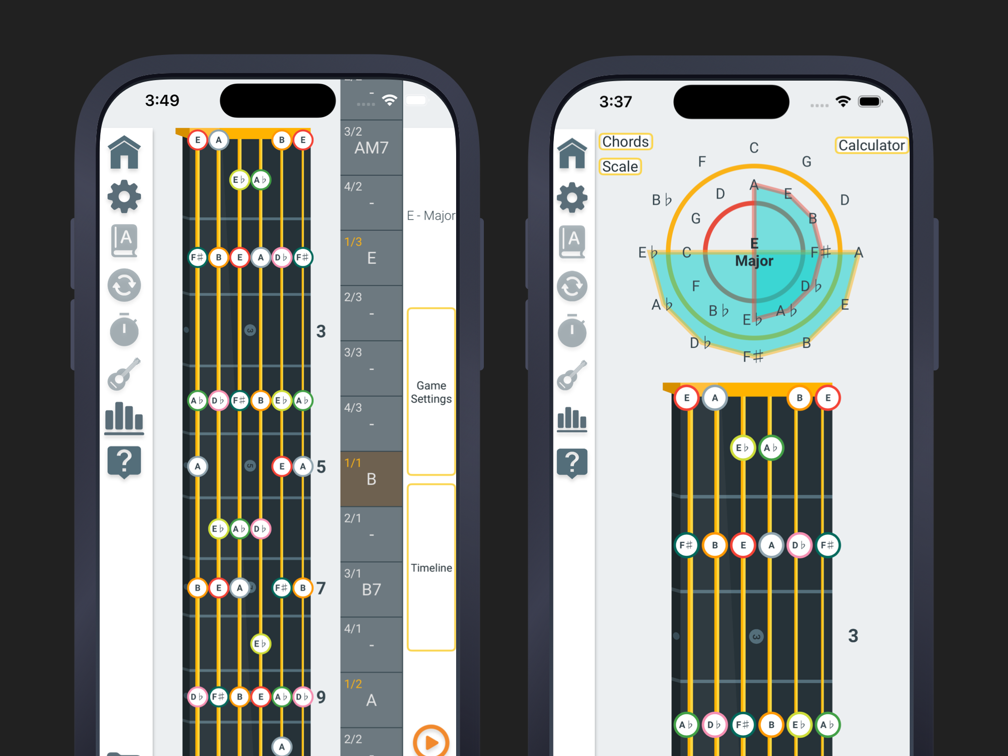 Customizable fretboard practice games in Fretonomy